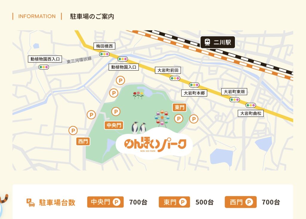 のんほいパーク 駐車場1