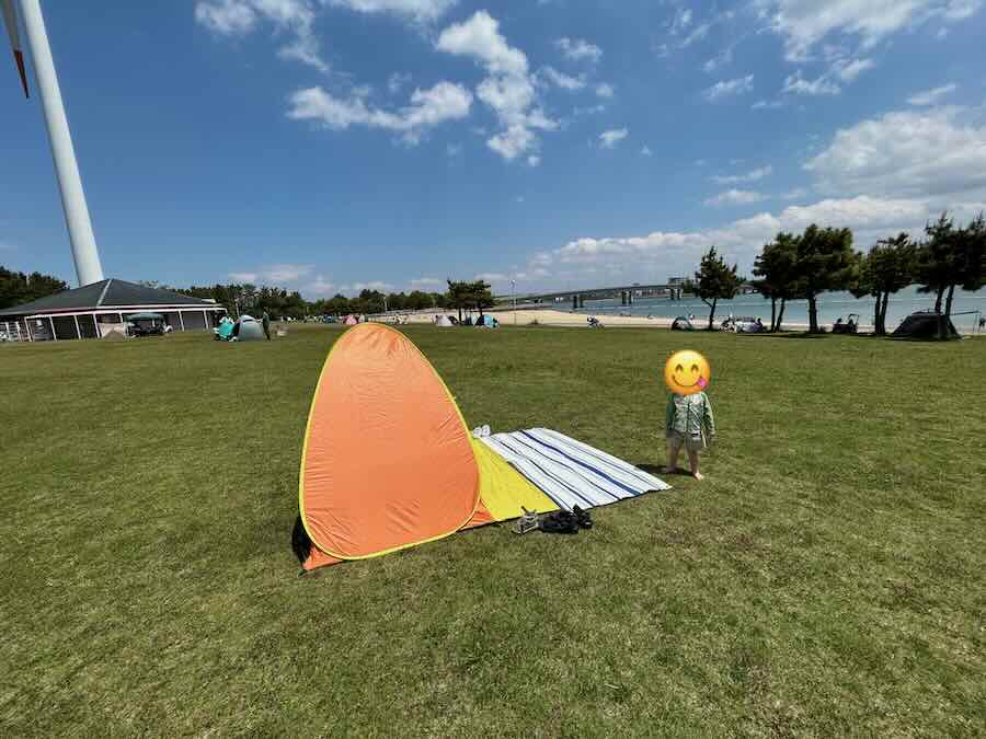 新舞子マリンパーク 芝生 ピクニック テント