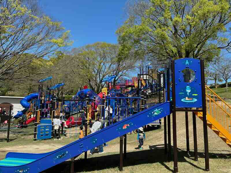 於大公園　大型遊具　ロング滑り台　忍者　リニューアル